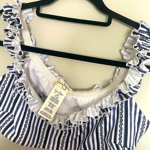 Jessica Simpson striped bikini top